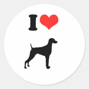 I Liebe Weimaraners Runder Aufkleber