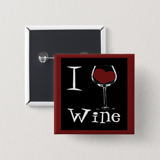 I Liebe Wein-Herz Button (Vorne & Hinten)