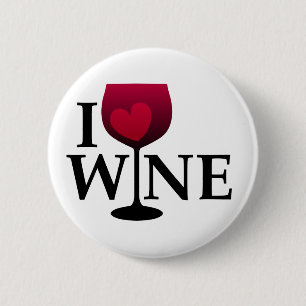 I Liebe-Wein-Knopf Button