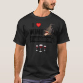I Liebe Wein und Alligatoren Reptile Funny Drink T-Shirt (Vorderseite)