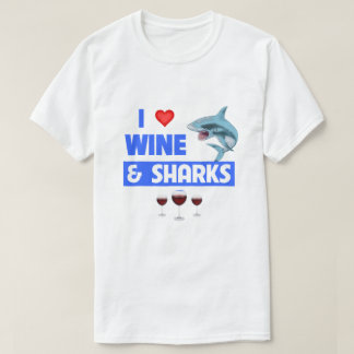 I Liebe Wein und Haie T-Shirt