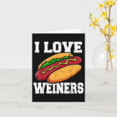 I Liebe Weiners Hotdog Camping Funny Graphic Karte (Gelbe Blume)