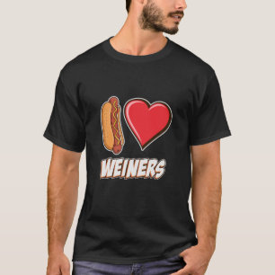 I Liebe Weiners Hotdog Liebhaber Welpenherz Funny T-Shirt