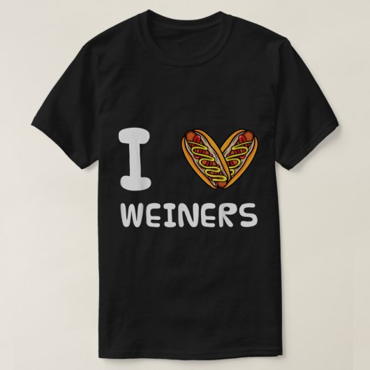 I Liebe Weiners Hotdogs Frankfurter Dackel Frank S T-Shirt (Design vorne)