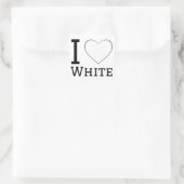 I Liebe weiß Quadratischer Aufkleber (Tasche)