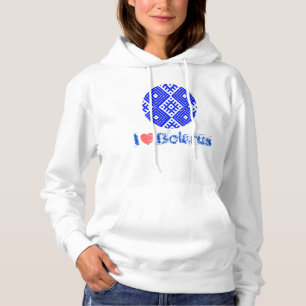 I Liebe Weißrussland Folk Muster В ы ш и в н а к а Hoodie