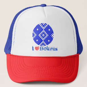 I Liebe Weißrussland Folk Muster В ы ш и в н а к а Truckerkappe