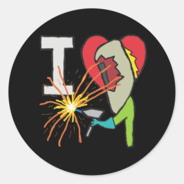 I Liebe Welding Runder Aufkleber
