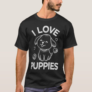 I Liebe Welpen gestopftes tierisches Party T-Shirt