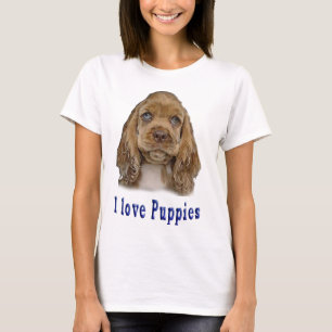 I Liebe Welpen Mädchen T-Shirt