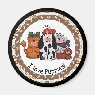 I Liebe Welpen Magnet