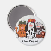 I Liebe Welpen Magnet (Vorderseite/Rückseite)