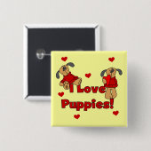 I Liebe-Welpen-T-Shirts und Geschenke Button (Vorne & Hinten)