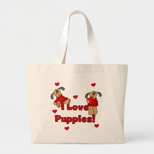 I Liebe-Welpen-T-Shirts und Geschenke Jumbo Stoffbeutel (Vorne)