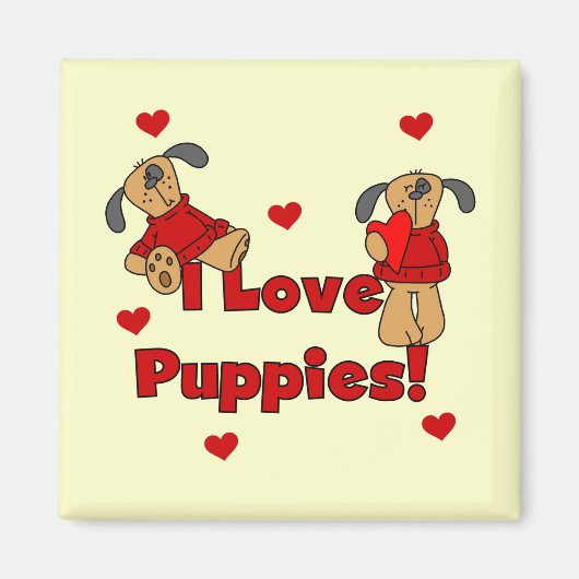 I Liebe-Welpen-T-Shirts und Geschenke Magnet (Vorne)