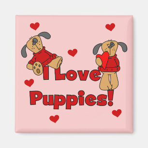 I Liebe-Welpen-T-Shirts und Geschenke Magnet