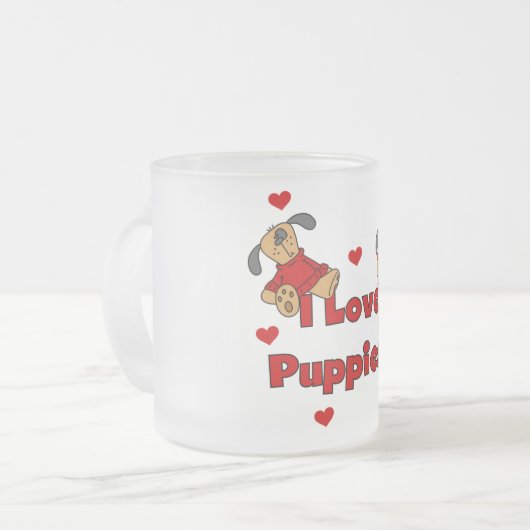 I Liebe-Welpen-T-Shirts und Geschenke Mattglastasse (Vorderseite Links)
