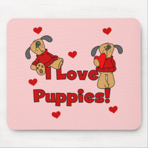 I Liebe-Welpen-T-Shirts und Geschenke Mousepad