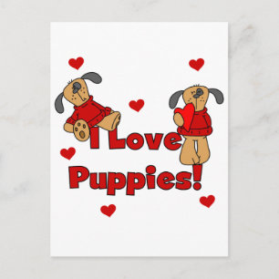 I Liebe-Welpen-T-Shirts und Geschenke Postkarte