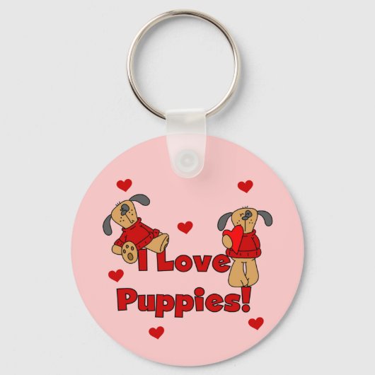 I Liebe-Welpen-T-Shirts und Geschenke Schlüsselanhänger (Vorderseite)