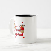 I Liebe-Welpen-T-Shirts und Geschenke Zweifarbige Tasse (Vorderseite Links)