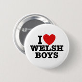 I Liebe Welsh Boys Button (Vorne & Hinten)