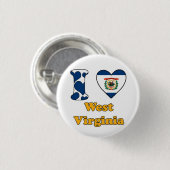I Liebe West Virginia Button (Vorne & Hinten)