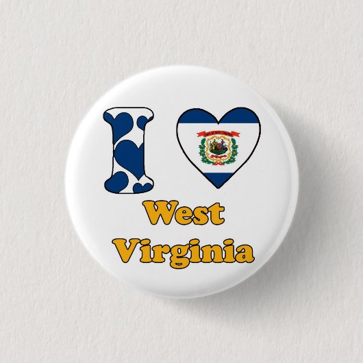 I Liebe West Virginia Button (Vorderseite)