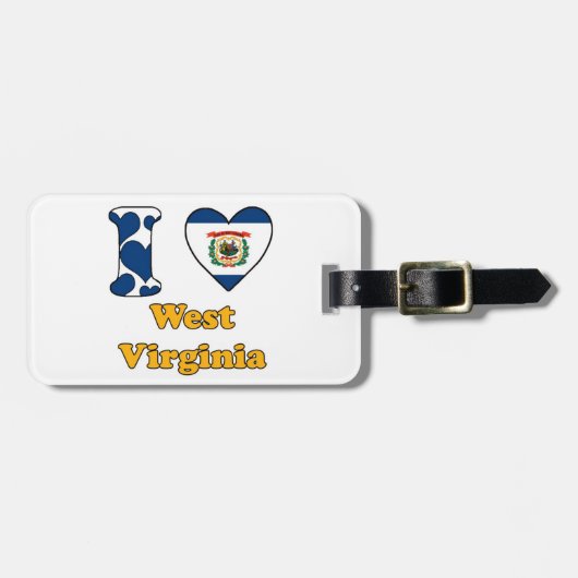 I Liebe West Virginia Gepäckanhänger (Vorderseite horizontal)