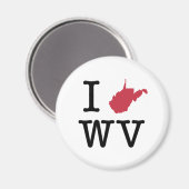 I Liebe West Virginia Magnet (Vorderseite/Rückseite)