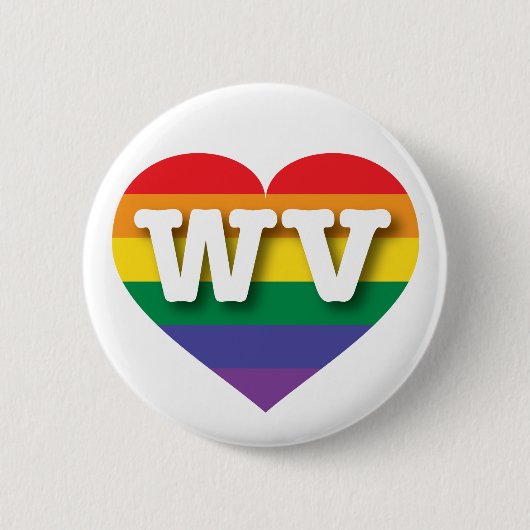 I Liebe West Virginia Rainbow Heart Button (Vorderseite)