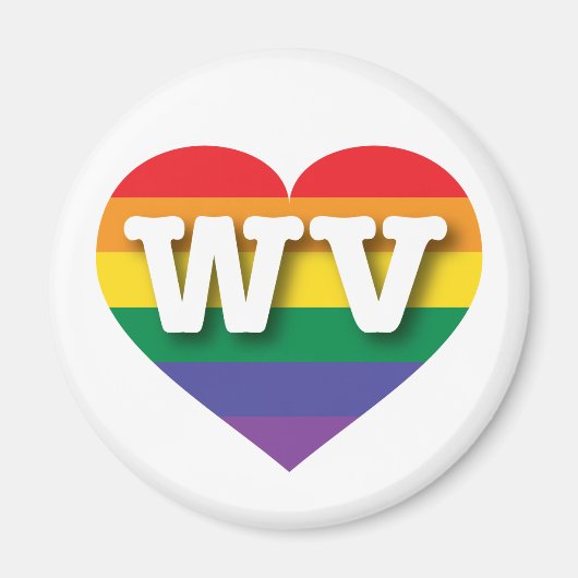 I Liebe West Virginia Rainbow Heart Magnet (Vorne)