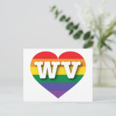 I Liebe West Virginia Rainbow Heart Postkarte (Stehend Vorderseite)