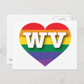 I Liebe West Virginia Rainbow Heart Postkarte (Vorne/Hinten)