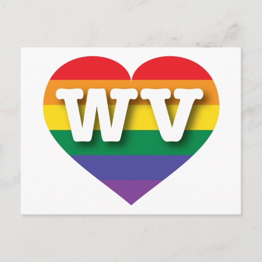 I Liebe West Virginia Rainbow Heart Postkarte (Vorderseite)