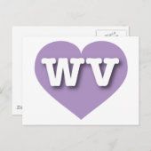 I Liebe West Virginia - WV Lavender Heart Postkarte (Vorne/Hinten)