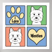 I Liebe Westies Poster (Vorne)
