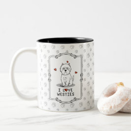 I Liebe Westies - West Highland White Terriers Nie Zweifarbige Tasse
