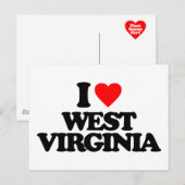 I LIEBE WESTVIRGINIEN POSTKARTE (Vorne/Hinten)