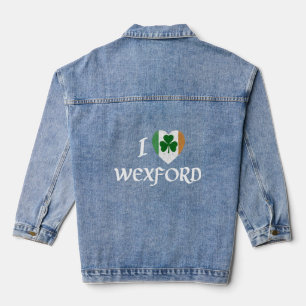 I Liebe Wexford Ireland Eire Flag Kleeblatt II Jeansjacke