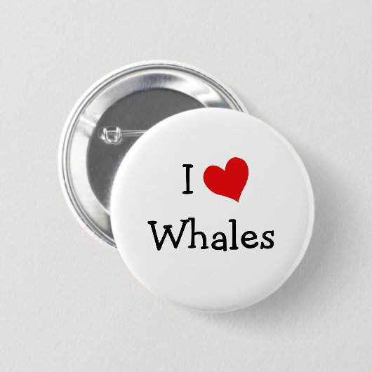 I Liebe Whales Button (Vorne & Hinten)