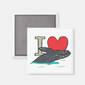 I Liebe Whales Magnet (Vorderseite/Rückseite)