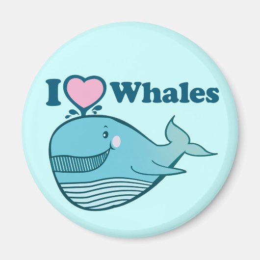 I Liebe Whales Magnet (Vorne)