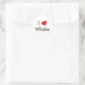 I Liebe Whales Runder Aufkleber (Tasche)