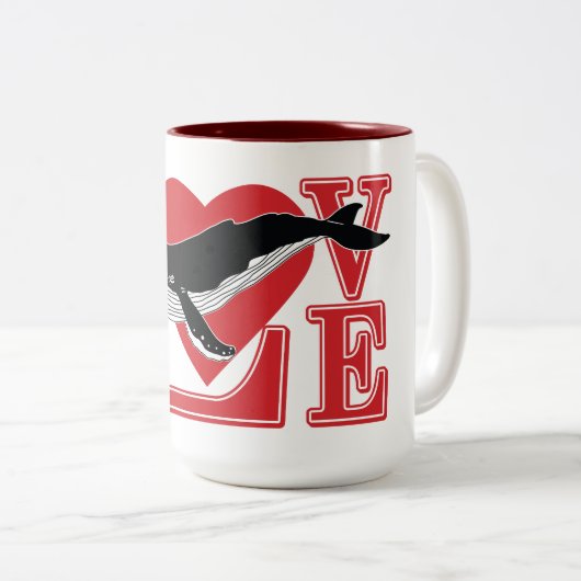 I Liebe Whales Zweifarbige Tasse (VorderseiteRechts)