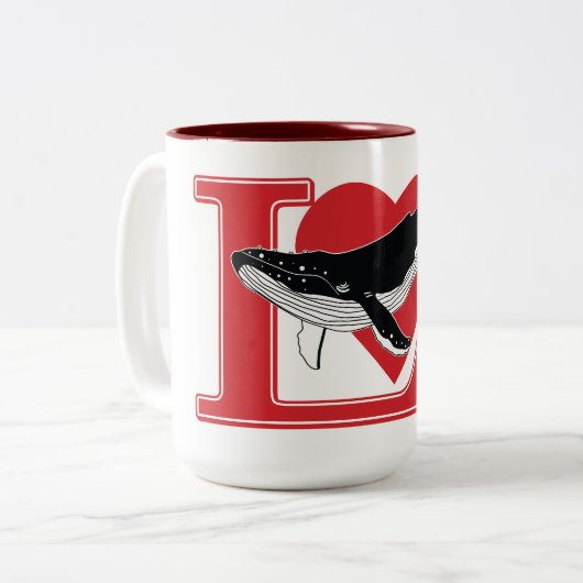 I Liebe Whales Zweifarbige Tasse (Vorderseite Links)