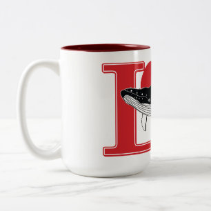 I Liebe Whales Zweifarbige Tasse