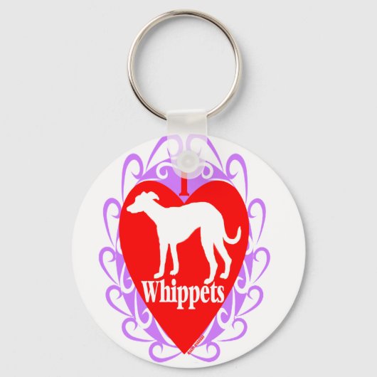 I Liebe Whippets B Schlüsselanhänger (Vorderseite)