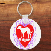 I Liebe Whippets B Schlüsselanhänger (Vorderseite)