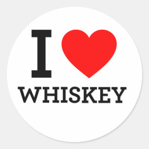 I Liebe Whiskey Runder Aufkleber